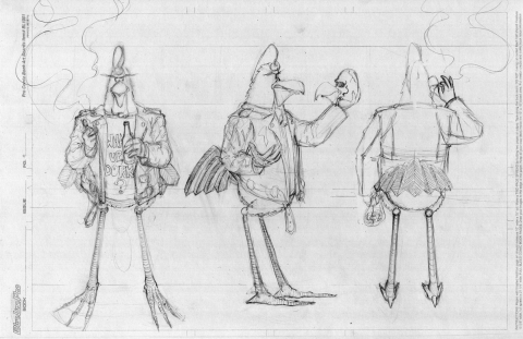Personal: Sanders ~ Character Turnarounds ~ Rough Pencil Illustration ~ Spring 2008