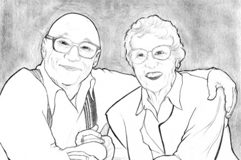 Personal: Grandparents ~ Portrait & Spiritual Reflection ~ Pencil Illustration ~ 7/2004