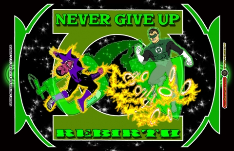 Exercise: Green Lantern Rebirth Tribute ~ Pencil & Ink Illustration + Digital Colors ~ Spring 2005 ~ Lansing Community College Comics Coalition (LC4) ~ Lansing, MI