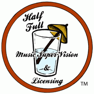 Client: Half-Full Music Super-Vision & Licensing, LLC - Logo – Pencil & Ink Illustration + Digital Color & Text - 7/2010 ~ Chicago, IL