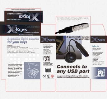 Client: P.I. Engineering ~ Packaging Design for USB powered desk light ~ Adobe Photoshop ~ 9/2007 ~ Williamston, MI