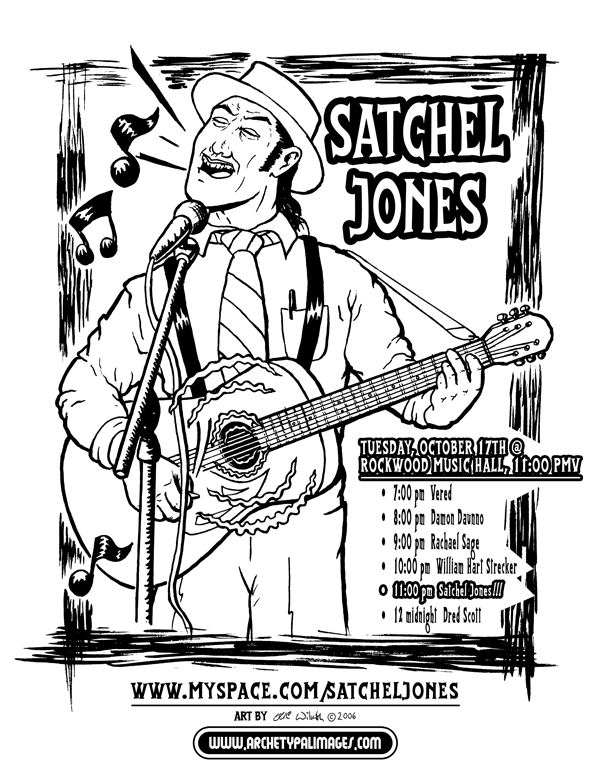 Satchel Jones ~ Concert Poster for client ~ Ypsilanti, MI ~ Fall 2004